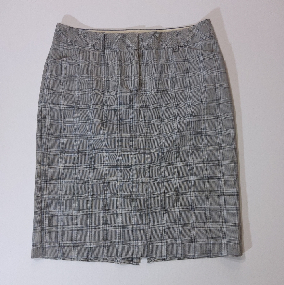 Express Pencil Mini Skirt Womens Size 4 Grey Gingham Editor Office Career Bottom